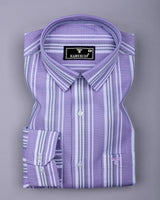 Barcilona Purple With Gray Dobby Stripe Cotton Shirt