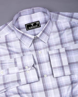 Pescara Gray With White Check Premium Cotton Shirt