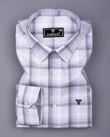 Pescara Gray With White Check Premium Cotton Shirt