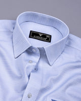 Peprica Skyblue With White Daimond Texture Premium Giza Shirt