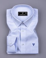 Peprica Skyblue With White Daimond Texture Premium Giza Shirt