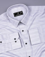 Peprica Gray With White Daimond Texture Premium Giza Shirt