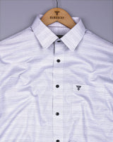 Peprica Gray With White Daimond Texture Premium Giza Shirt