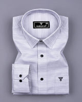 Peprica Gray With White Daimond Texture Premium Giza Shirt