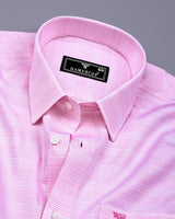 Peprica Pink With White Daimond Texture Premium Giza Shirt