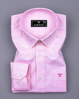 Peprica Pink With White Daimond Texture Premium Giza Shirt