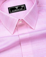 Peprica Pink With White Daimond Texture Premium Giza Shirt