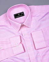 Peprica Pink With White Daimond Texture Premium Giza Shirt