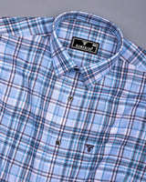 Beloit Blue With White Check Linen Cotton Shirt
