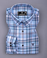 Beloit Blue With White Check Linen Cotton Shirt