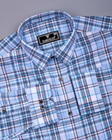 Beloit Blue With White Check Linen Cotton Shirt