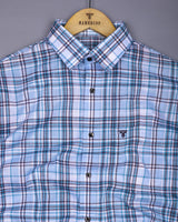 Beloit Blue With White Check Linen Cotton Shirt