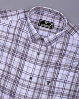Beloit Gray With White Check Linen Cotton Shirt