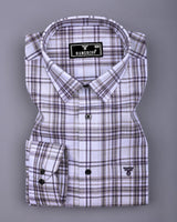 Beloit Gray With White Check Linen Cotton Shirt