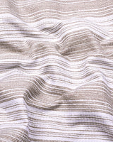 Roman Brownish Gray With White Taupe Stripe Cotton Shirt