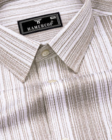Roman Brownish Gray With White Taupe Stripe Cotton Shirt