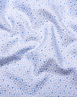 Rison Blue With White Printed Cotton Shirt