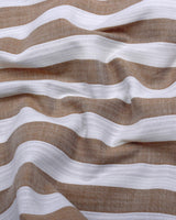 Colwood Cream With White Stripe Linen Cotton Shirt