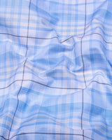 Optical SkyBlue With White Check Formal Cotton Shirt