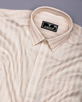 Ivory Cream Dobby Self Stripe Cotton Shirt