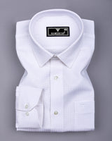 Coxen White Dobby Texture Cotton Shirt