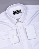 Coxen White Dobby Texture Cotton Shirt
