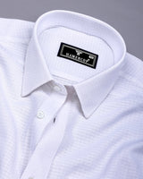 Coxen White Dobby Texture Cotton Shirt