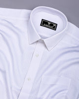 Coxen White Dobby Texture Cotton Shirt