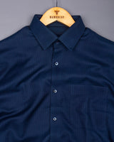 Coxen Navyblue Dobby Texture Cotton Shirt
