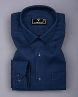 Coxen Navyblue Dobby Texture Cotton Shirt