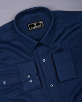 Coxen Navyblue Dobby Texture Cotton Shirt