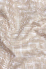 Light brown with white line check shirt