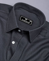 Coxen Gray Dobby Texture Cotton Shirt