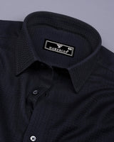 Coxen Black Dobby Texture Cotton Shirt