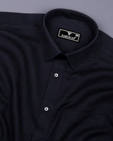 Coxen Black Dobby Texture Cotton Shirt