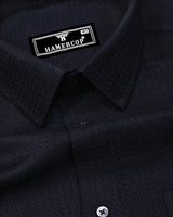 Coxen Black Dobby Texture Cotton Shirt