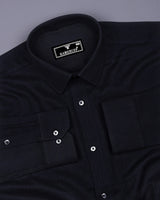 Coxen Black Dobby Texture Cotton Shirt