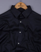 Coxen Black Dobby Texture Cotton Shirt