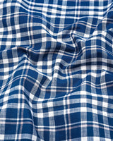 Ingrid Blue With White Check Linen Cotton Shirt