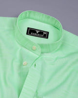 Clinton Mint Green Solid Linen Cotton Shirt