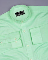 Clinton Mint Green Solid Linen Cotton Shirt