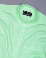 Clinton Mint Green Solid Linen Cotton Shirt