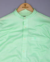 Clinton Mint Green Solid Linen Cotton Shirt