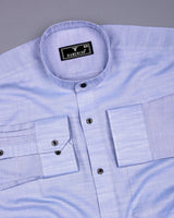 Clinton Gray Solid Linen Cotton Shirt