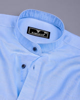 Clinton Blue Solid Linen Cotton Shirt