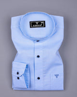 Clinton Blue Solid Linen Cotton Shirt