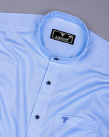 Clinton Blue Solid Linen Cotton Shirt