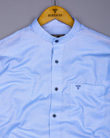 Clinton Blue Solid Linen Cotton Shirt