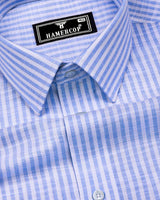Wexford Blue With White Stripe Linen Cotton Shirt