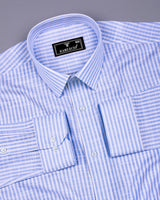 Wexford Blue With White Stripe Linen Cotton Shirt